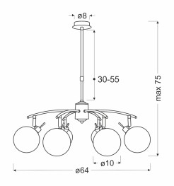 Lentini lampa wisząca patynowy 6x40w g9 klosz bursztynowy 36-16386