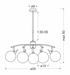 Lentini lampa wisząca patynowy 5x40w g9 klosz bursztynowy 35-16331