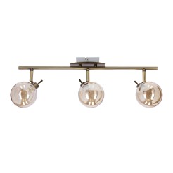 Lentini lampa sufitowa listwa patynowy 3x40w g9 klosz bursztynowy 93-16355