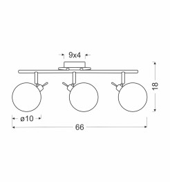 Lentini lampa sufitowa listwa patynowy 3x40w g9 klosz bursztynowy 93-16355