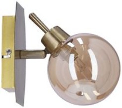 Lentini lampa kinkiet patynowy 1x40w g9 klosz bursztynowy 21-16324