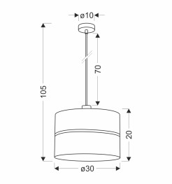 Assam lampa wisząca czarny+złoty 1x60w e27 abażur czarny+złoty pasek 31-17444