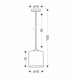 Legno lampa wisząca czarny 15 1x40w e27 abażur orzechowy 31-18311