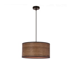 Legno lampa wisząca czarny 30 1x40w e27 abażur dębowy 31-18403