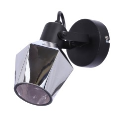 Randi lampa kinkiet czarny matowy 1x15w e14 klosz dymiony 91-13347