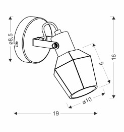 Randi lampa kinkiet czarny matowy 1x15w e14 klosz dymiony 91-13347