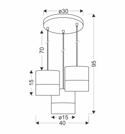 Bianco lampa wisząca biały talerz 3x40w e27 abażur biały+orzechowy 33-17574