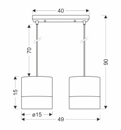 Bianco lampa wisząca biały 2x40w e27 abażur biały+orzechowy 32-17543