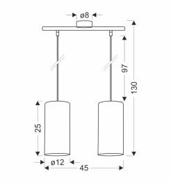 Fleri lampa wisząca czarny 2x60 e27 abażur 12x25 beżowy ratan 32-19769