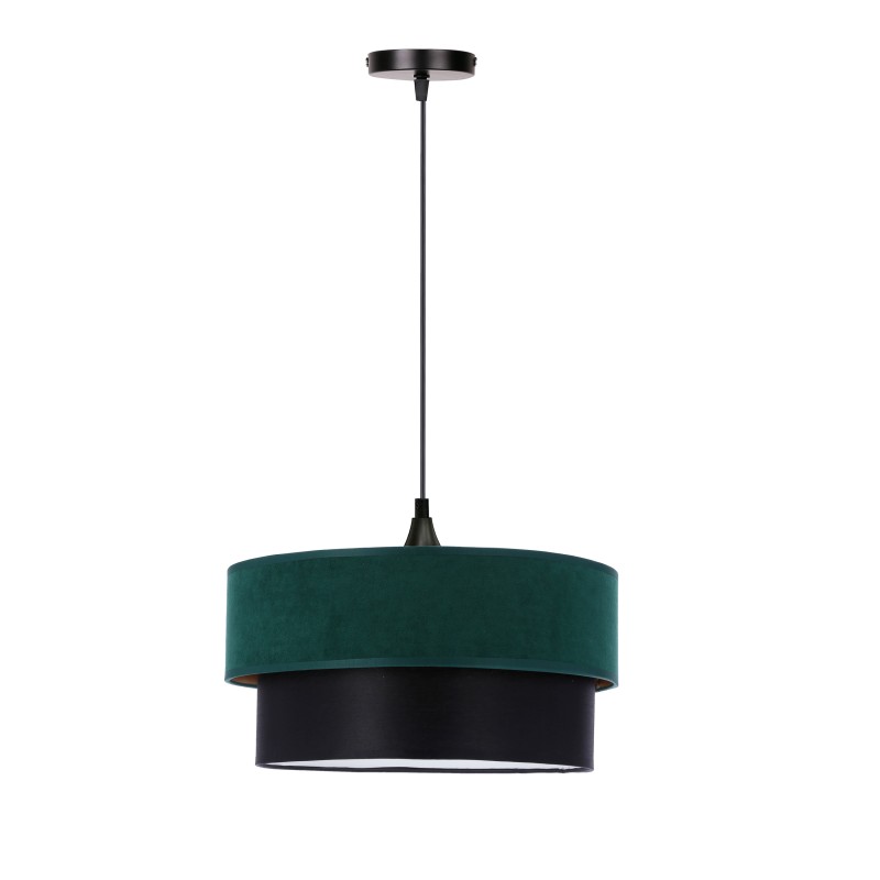 Solanto lampa wisząca czarny 1x60 e27 abażur duo 35+30 but.zieleń\złoto +czarny 31-19707