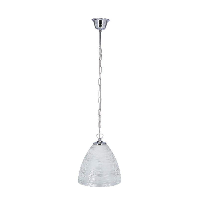 Scordia lampa wisząca chromowy 1x60w e27 klosz biały+srebrny 31-16294