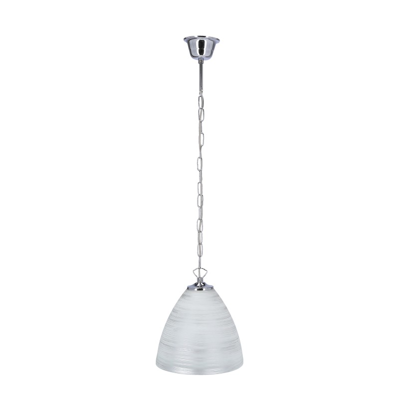 Scordia lampa wisząca chromowy 1x60w e27 klosz biały+srebrny 31-16294