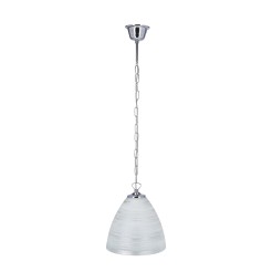 Scordia lampa wisząca chromowy 1x60w e27 klosz biały+srebrny 31-16294