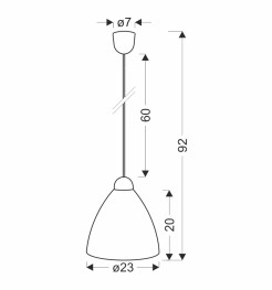 Menti lampa wisząca biały 1x60w e27 klosz biały 31-16287