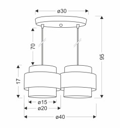 Cork lampa wisząca biały talerz 2x40w e27 abażur biały+beżowy 32-18144