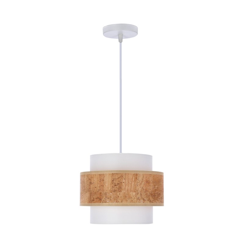 Cork lampa wisząca biały 1x40w e27 abażur biały+beżowy 31-18113