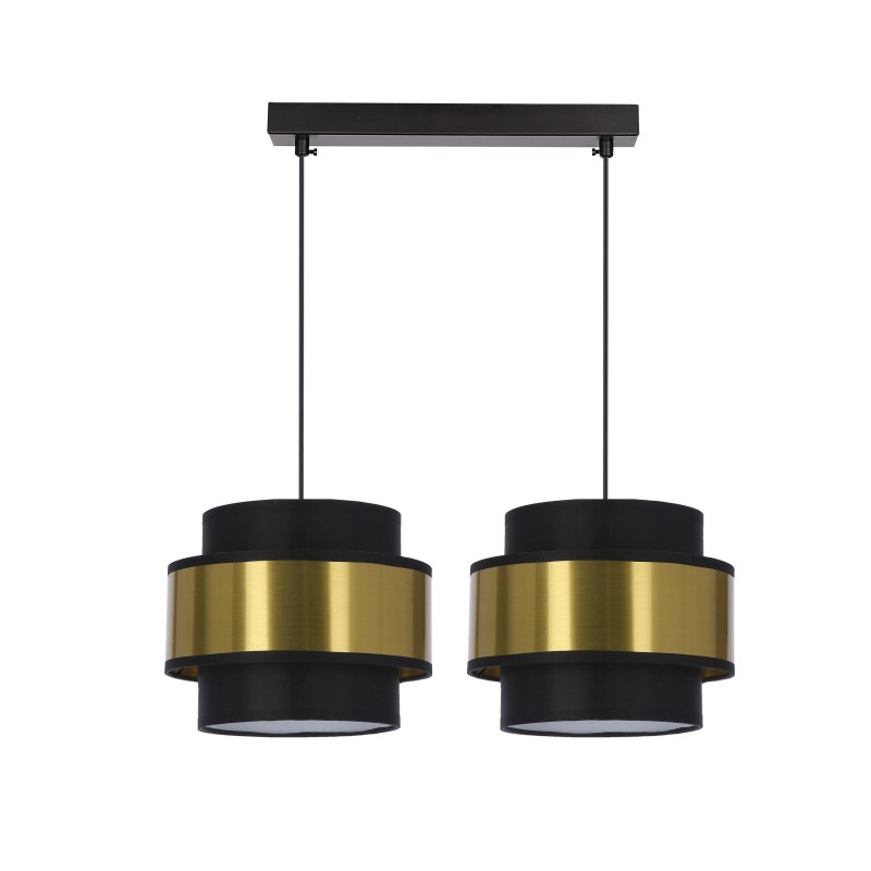 Prestige lampa wisząca czarny 2x40w e27 abażur czarny+złoty 32-17925