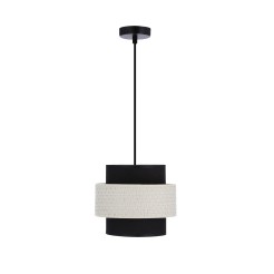 Benta lampa wisząca czarny 1x40w e27 abażur czarny+kremowy 31-17796