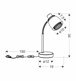 Aleksandria lampa stołowa czarny 1x40w e14 klosz czarny+złoty 41-13774