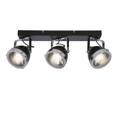 Crazy lampa sufitowa listwa czarny 3x15w gu10 klosz bezbarwny 93-13316