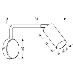 TINA LAMPA KINKIET BIAŁY 1X15W GU10 21-76823