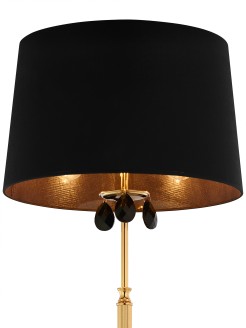 EGIDA klasyczna lampa podłogowa złota satynowana czarny abażur 1800