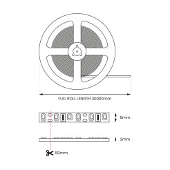 Taśma COB 320/m 3000K IP20 30m EKPL632