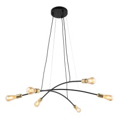 HELIX BLACK/GOLD LAMPA WISZĄCA 6 PŁ 4603