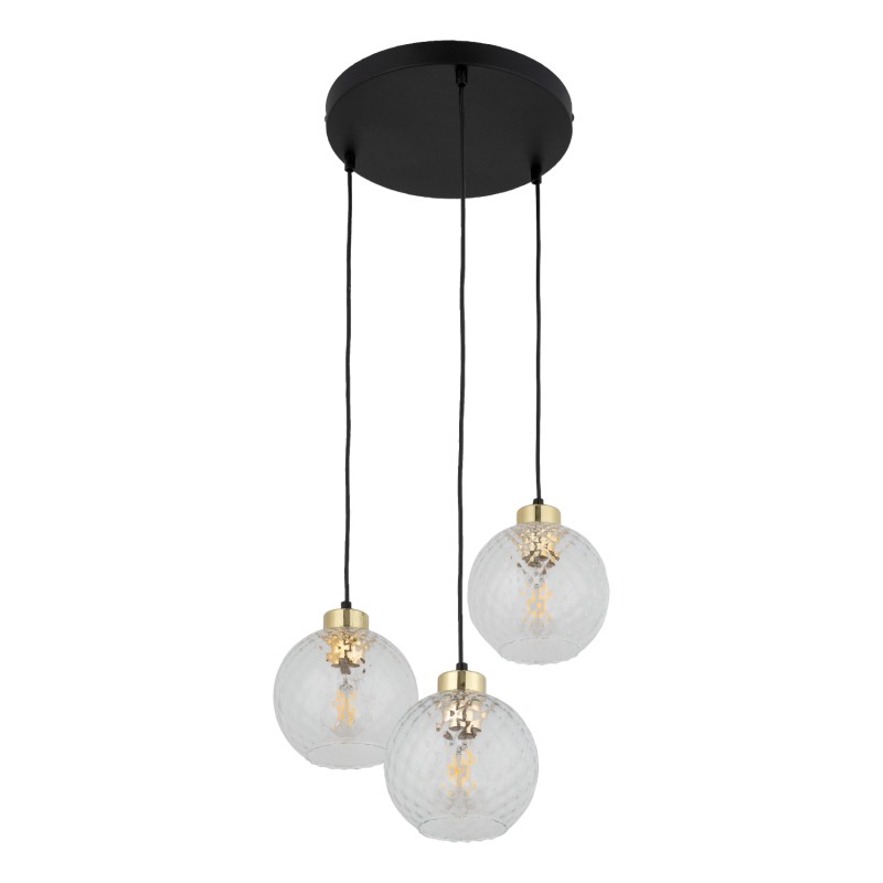 DEVON LAMPA WISZĄCA 3 KOŁO TRANSPARENT 4586