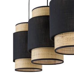 BOHO NEW BLACK LAMPA WISZĄCA 3 PŁ LISTWA 5658