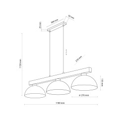 OSLO LAMPA WISZĄCA 3 PŁ 3253