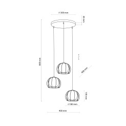 BENIAMIN LAMPA WISZĄCA 3 PŁ 4812