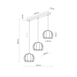 BENIAMIN LAMPA WISZĄCA 3 PŁ LISTWA 4813