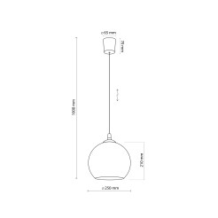 VENEZIA CHROM LAMPA WISZĄCA 1 PŁ 250 mm 5740