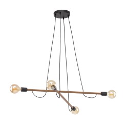 HELIX WOOD ORZECH LAMPA WISZĄCA 4 PŁ 4949