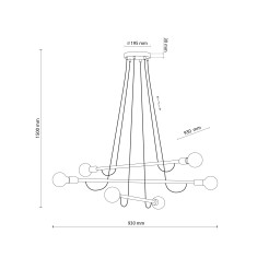 HELIX WOOD ORZECH LAMPA WISZĄCA 6 PŁ 4950