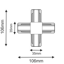 Łącznik krzyżowy szynoprzewodu 1 - fazowego 230V - Biały 6336