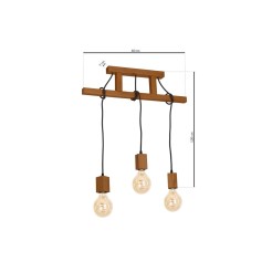 Lampa Wisząca JACK 3xE27 Dąb MLP4357