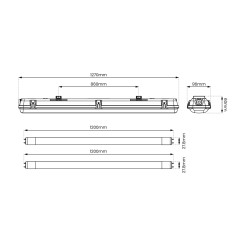 Zestaw Oprawa Hermetyczna 2x120cm + Odbłyśnik + 2x18W 4000K EKH9835