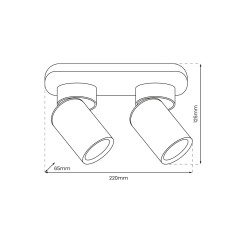 Lampa Sufitowa Andy 2xGU10 Biały + Złoty ML9934