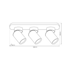 Lampa Sufitowa Andy 3xGU10 Czarny + Złoty ML9937