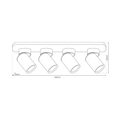 Lampa Sufitowa Andy 4xGU10 Czarny + Złoty ML9939