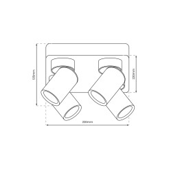 Lampa Sufitowa Andy 4xGU10 Kwadrat Czarny + Złoty ML9941