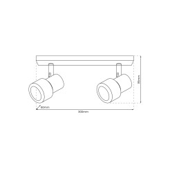 Lampa Sufitowa Cino 2xGU10 Czarny + Chrom ML9947