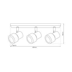 Lampa Sufitowa Cino 3xGU10 Czarny + Chrom ML9949