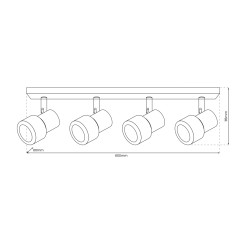 Lampa Sufitowa Cino 4xGU10 Biały + Chrom ML9950