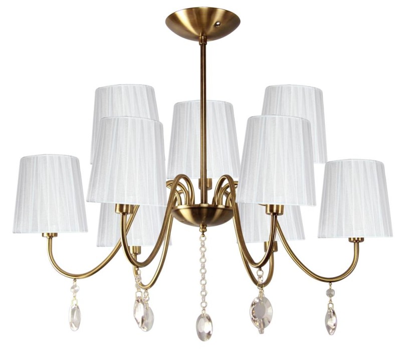SORENTO LAMPA WISZĄCA 9X40W E14 PATYNA ABAŻUR BIAŁY 39-38173