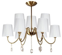 SORENTO LAMPA WISZĄCA 9X40W E14 PATYNA ABAŻUR BIAŁY 39-38173
