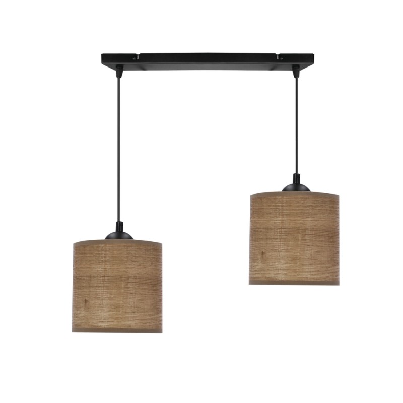 LEGNO LAMPA WISZĄCA CZARNY 15 2X40W E27 ABAŻUR ORZECHOWY 32-18328