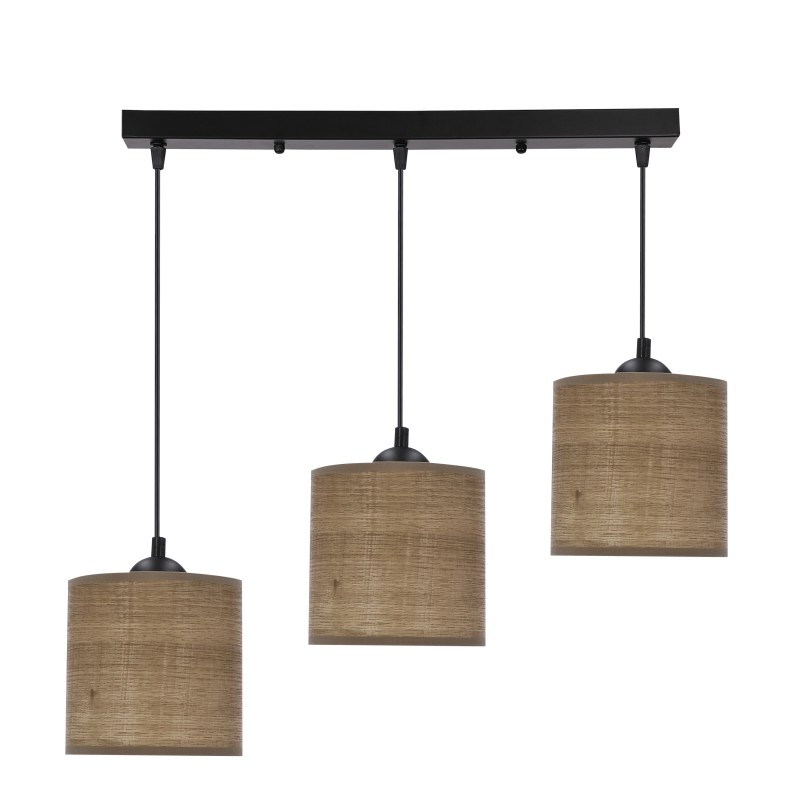 LEGNO LAMPA WISZĄCA CZARNY 15 3X40W E27 ABAŻUR ORZECHOWY 33-18335